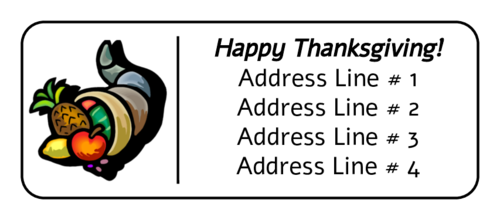 Ol X 1 Thanksgiving Cornucopia Address Label Ol X 1 Thanksgiving Cornucopia Address Label