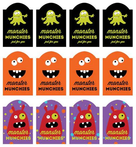 Free printable gift tag templates for Halloween party favors