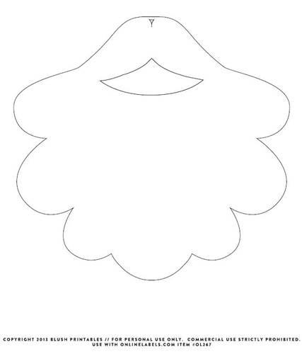 Santa's white beard printable for photo booths