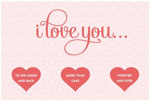 I Love You Printable Cards With Hearts - Label Templates - OL243 - OnlineLabels.com