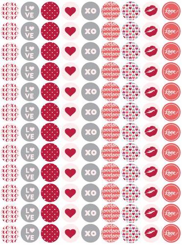 Round Love & Kiss Printable Labels for Chocolate Kisses ...