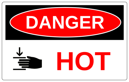 Danger: Hot Warning Label