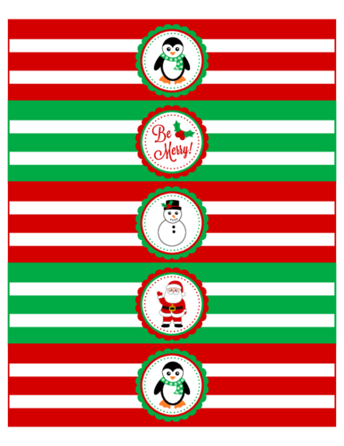 Free Christmas Water Bottle Label Template