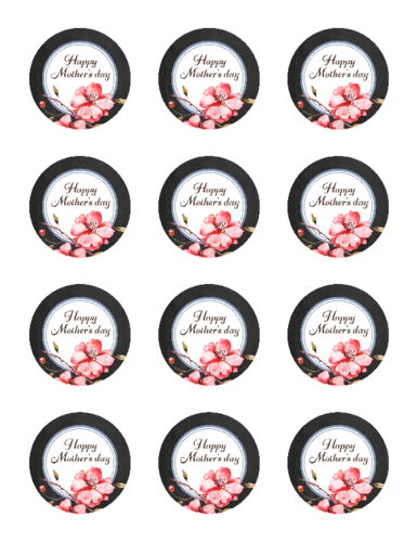 Mother's Day Round Sticker Printable Template