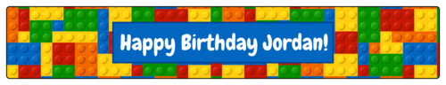 Building block pre-designed water bottle label template for birthday parties
