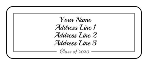 Elegant graduating class of 2020 label template for addressing card envelopes