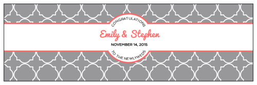 Quatrefoil Wedding Water Bottle Label Template