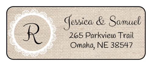 Burlap address label template