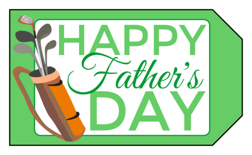 Golf club design, Father's Day gift tag template