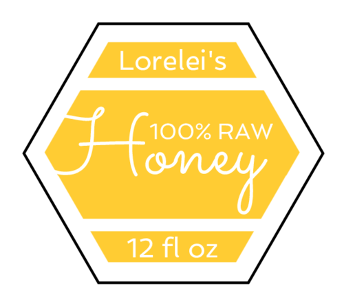 Hexagon honey jar label