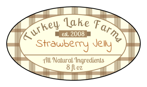 Flannel oval jar label