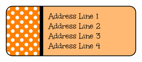 Free orange polka dot address label template for Fall/Halloween