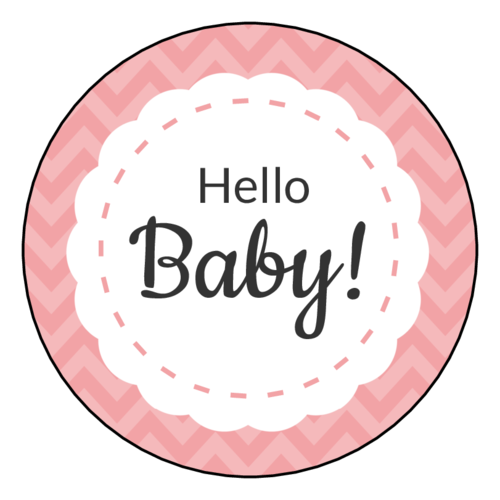 Hello Baby Shower Label