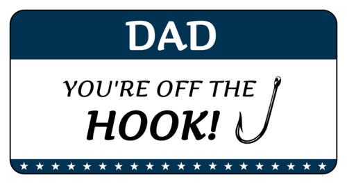 Fishing pun beer bottle label template to celebrate Father's Day