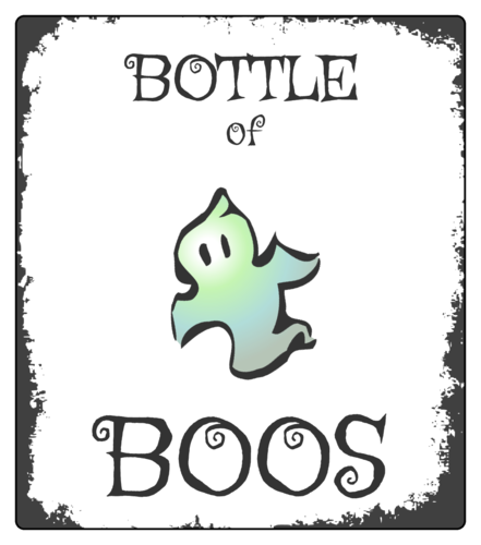 Punny "Bottle of Boos" bottle label template for Halloween