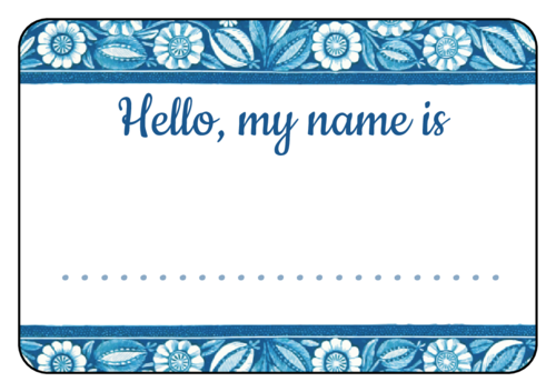 Printable Cartoon Character Name Tag Design