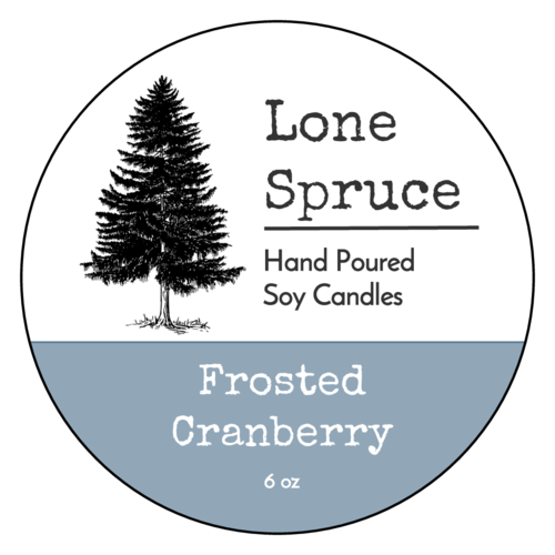 Candle label template with tree imagery, great for outdoorsy scents