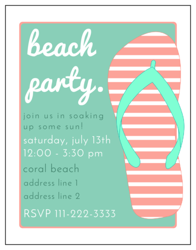 Flip Flop Wedding Invitation Templates