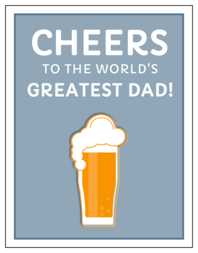 "Cheers" Father's Day beer-themed card template