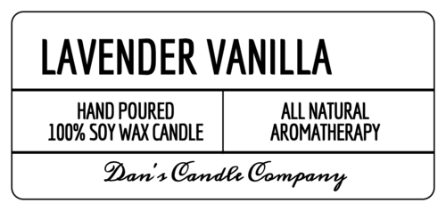 Candle label template with separated sections