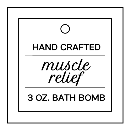 Modern and Simplistic black and white bath bomb tag