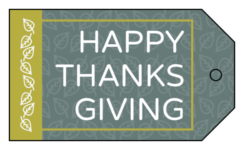 Thanksgiving/Autumn/Fall Template: Blue and green Happy Thanksgiving tag