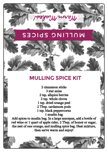 Mulled wine fold-over bag label template.