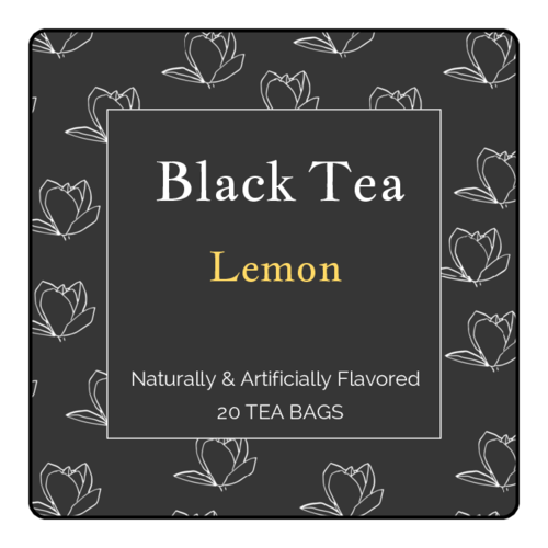 Floral Black Tea Labels Templates Onlinelabels Com