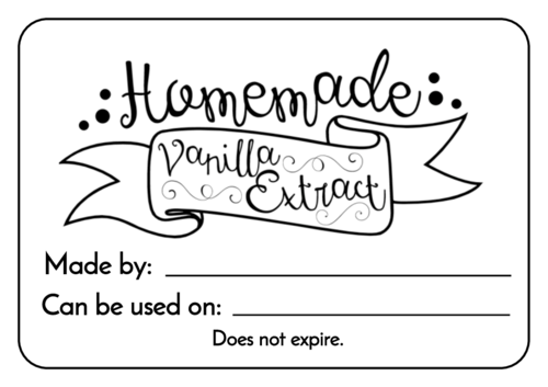 Printable labels for DIY vanilla extract gifts