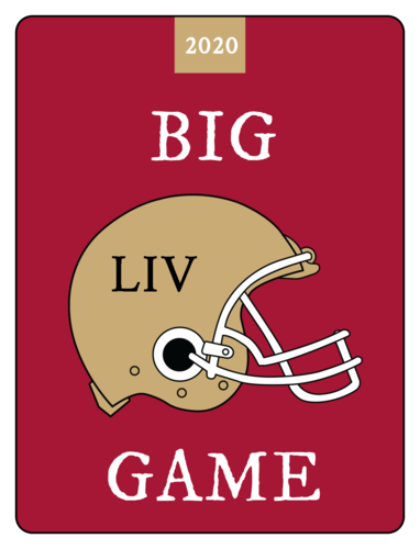 San Francisco football colors - beer bottle label template for the big game, super football Sunday