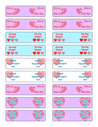 Pre-designed templates for Mom's to make for school on Valentine's Day