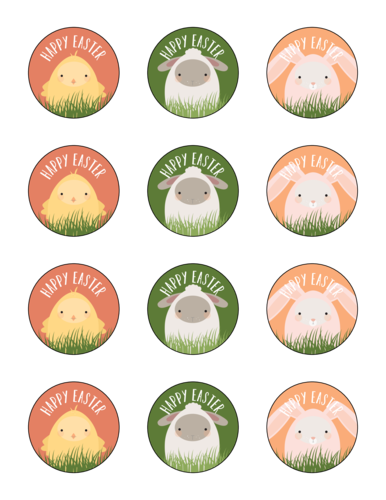 Assorted Easter Friends Label Template