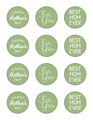 Assorted Mother's Day Gift Circle Labels Template