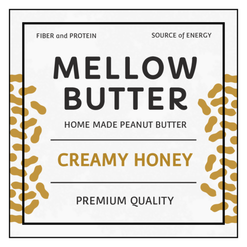 Peanut butter product label