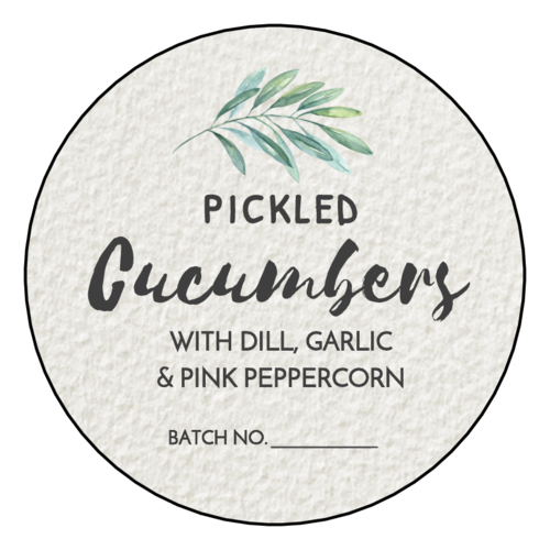 Herbal Watercolor Canning Lid Label Template
