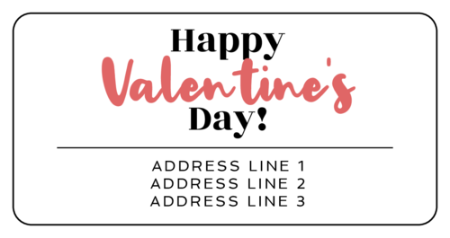 Valentines Day address label template