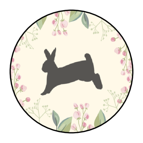 Floral frame easter bunny stickers