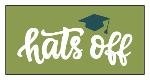 Hats off graduation rectangle sticker