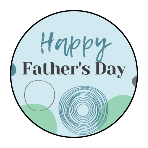 Happy Father's Day Abstract Circles Label