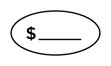 Basic write-in price tag oval label