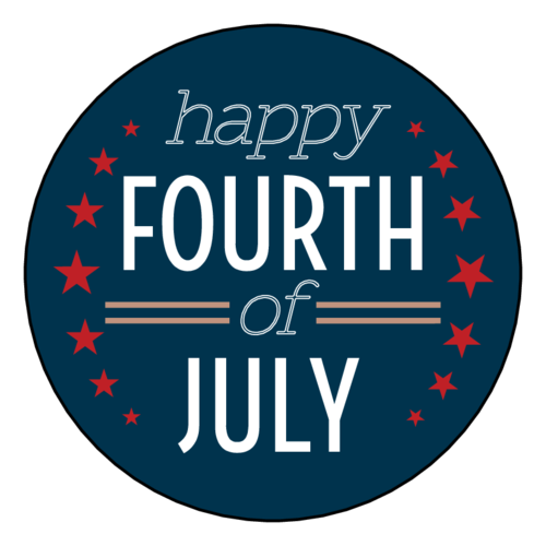Happy fourth of July circle stickers