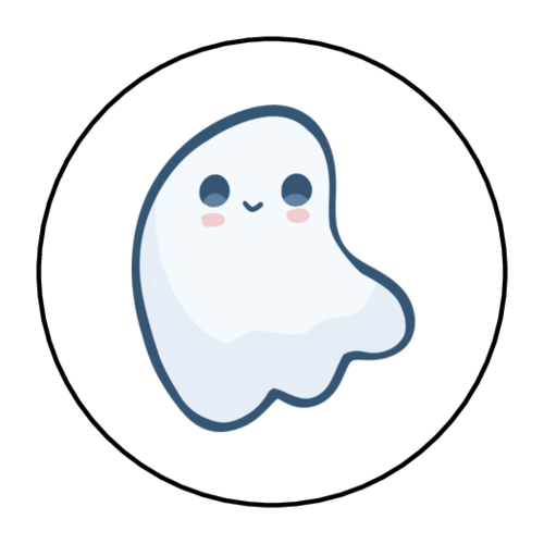 Spooky ghost halloween circle sticker