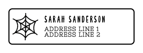 Address label template featuring a spider web
