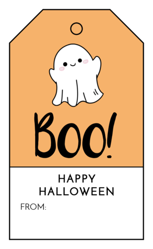 Halloween gift tag featuring a ghost