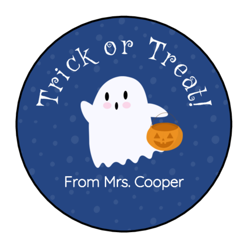 Halloween sticker featuring an adorable ghost