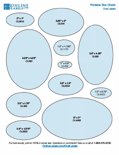 Popular sizes of oval labels by OnlineLabels