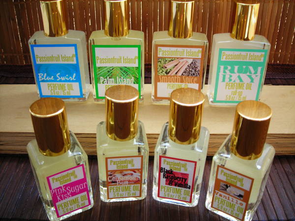 Passionfruit Island's perfume oil labels - Customer Ideas - OnlineLabels.com