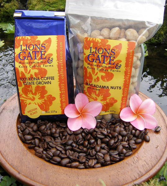 Lions Gate Coffee and Macadamia Nuts Bag Labels Customer Ideas