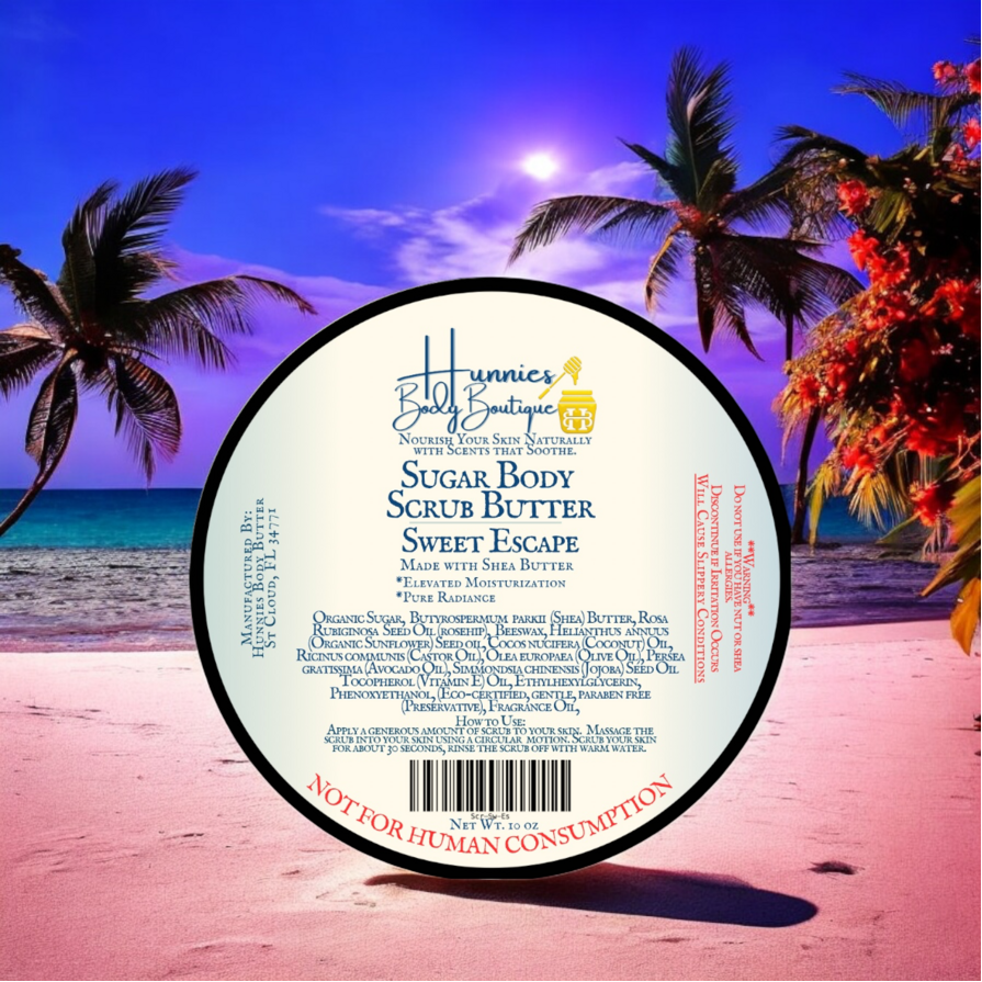 Natural Shea Butter Sugar Body Scrub Butter