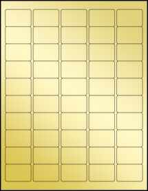 Sheet of 1.5" x 1" Gold Foil Inkjet labels